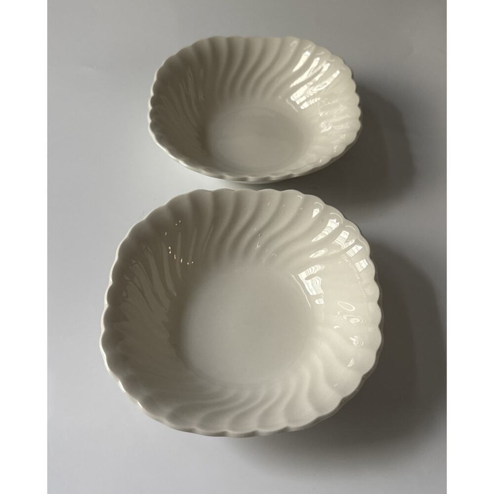 Johnson Brothers Ironstone Regency Swirl 1U3 Set of 2 Square Cereal Bowls 6”